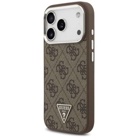 Etui Guess 4G Triangle Logo MagSafe na iPhone 17 Pro - brązowe Guess