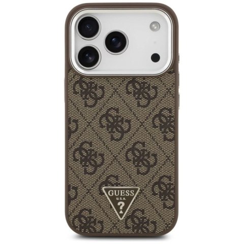 Etui Guess 4G Triangle Logo MagSafe na iPhone 17 Pro - brązowe Guess