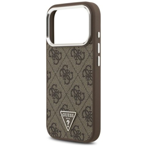 Etui Guess 4G Triangle Logo MagSafe na iPhone 17 Pro - brązowe Guess