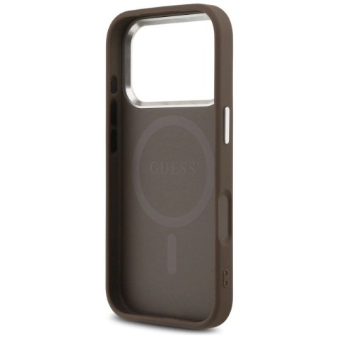 Etui Guess 4G Triangle Logo MagSafe na iPhone 17 Pro - brązowe Guess