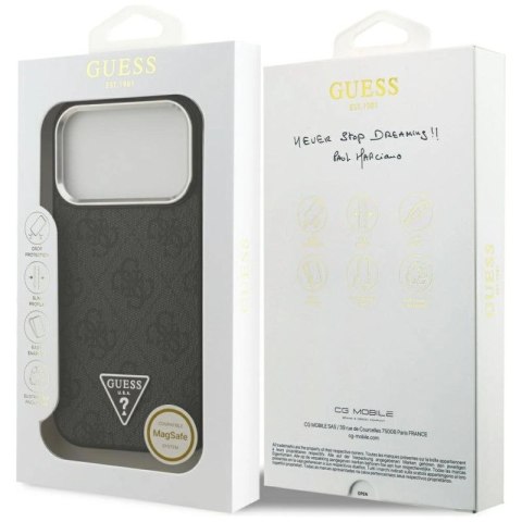Etui Guess 4G Triangle Logo MagSafe na iPhone 17 Pro - czarne Guess