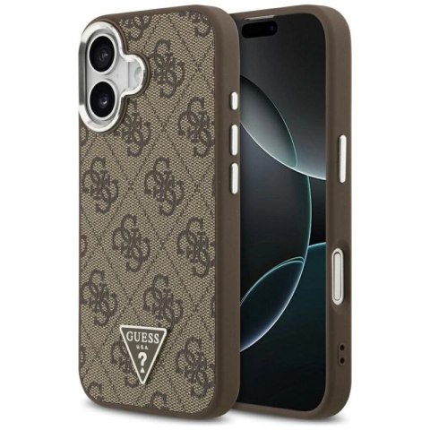 Etui Guess 4G Triangle Logo MagSafe na iPhone 17 - brązowe