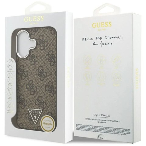 Etui Guess 4G Triangle Logo MagSafe na iPhone 17 - brązowe
