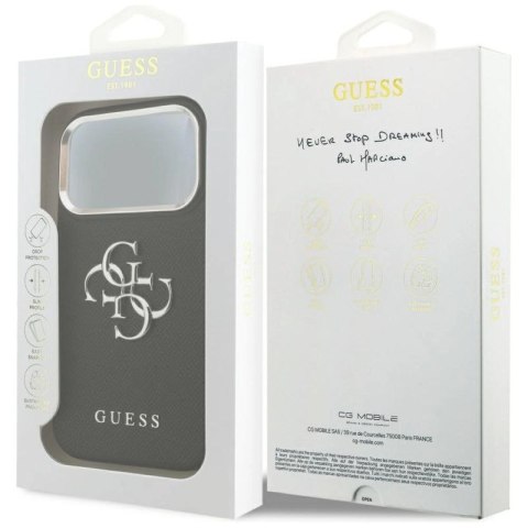 Etui Guess Grained Big 4G Classic Logo na iPhone 17 Pro - czarne Guess