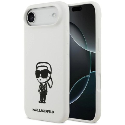 Etui Karl Lagerfeld Silicone Karl Sketch & Logo MagSafe na iPhone 17 Air - białe Karl Lagerfeld