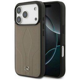 Etui Mercedes Leather The Move MagSafe na iPhone 17 Pro - beżowe Mercedes