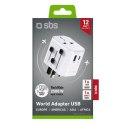 Adapter podróżny SBS TEADAPTUSBTCUNI USB-C USB-A uniwersalny - biały SBS