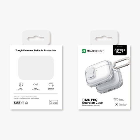 Etui AMAZINGTHING Titan Pro Mag Case Clear do AirPods Pro 3 - białe AmazingThing