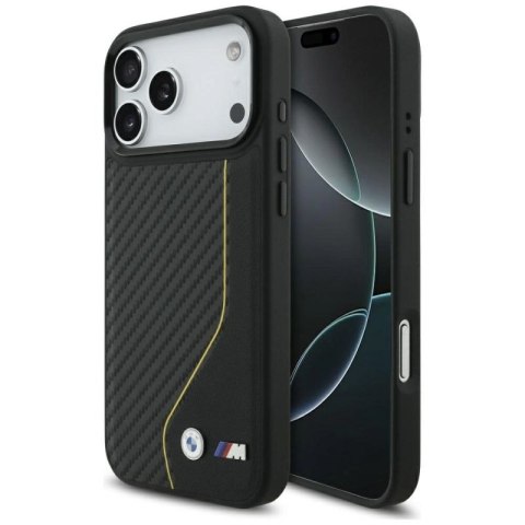 Etui BMW M Carbon Line & Logo MagSafe na iPhone 17 Pro Max - żółte BMW