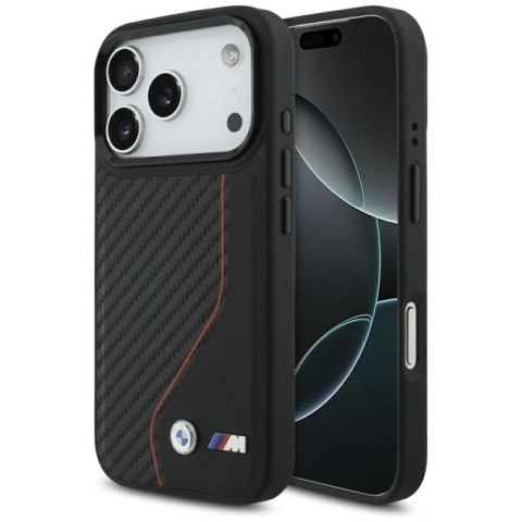Etui BMW M Carbon Line & Logo MagSafe na iPhone 17 Pro - czerwone BMW