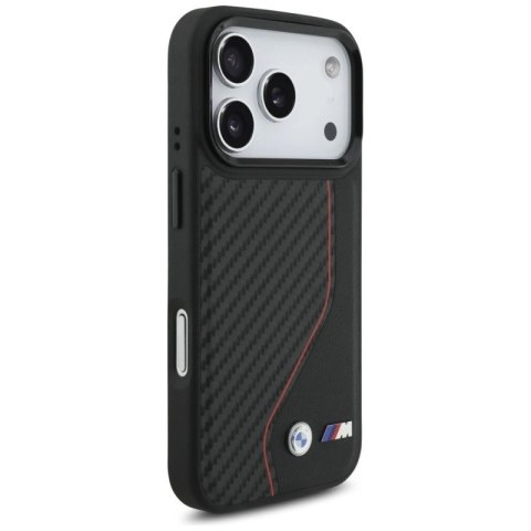 Etui BMW M Carbon Line & Logo MagSafe na iPhone 17 Pro - czerwone BMW