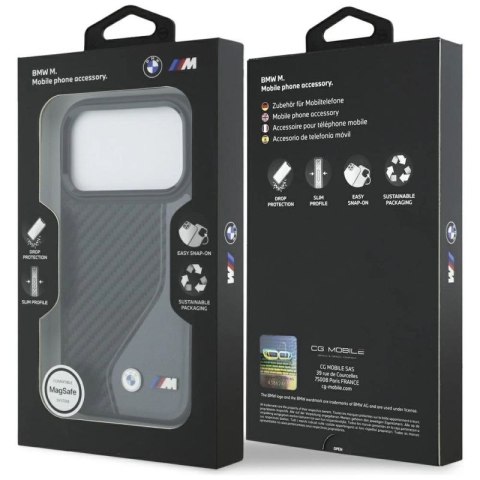 Etui BMW M Carbon Logo MagSafe na iPhone 17 Pro - grafitowe BMW