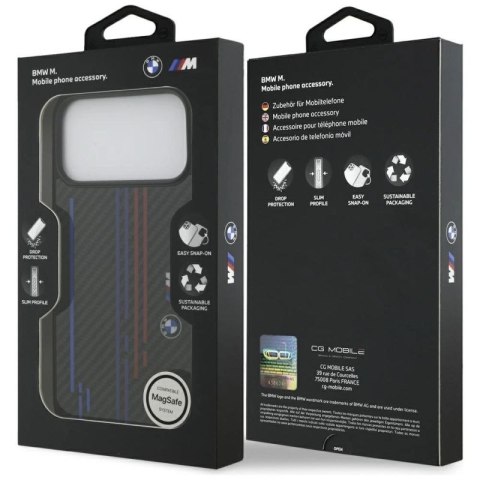 Etui BMW M Kevlar Lines & Logo MagSafe na iPhone 17 Pro Max - czarne BMW