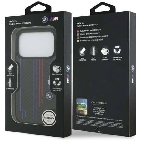 Etui BMW M Kevlar Lines & Logo MagSafe na iPhone 17 Pro - czarne BMW