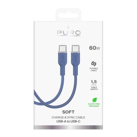 Kabel Puro ICON USB-C - USB-C 1,5m - niebieski
