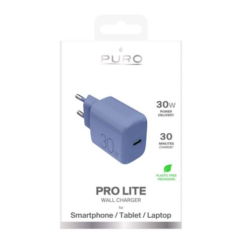 Ładowarka sieciowa Puro Pro Lite 30W USB-C - niebieska Puro