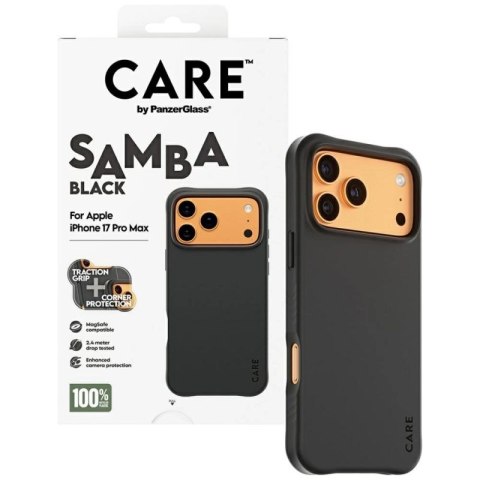 Etui CARE by PanzerGlass Fashionable Samba MagSafe na iPhone 17 Pro Max - czarne PanzerGlass