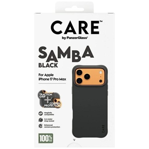 Etui CARE by PanzerGlass Fashionable Samba MagSafe na iPhone 17 Pro Max - czarne PanzerGlass