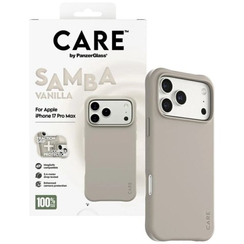 Etui CARE by PanzerGlass Fashionable Samba MagSafe na iPhone 17 Pro Max - szary PanzerGlass