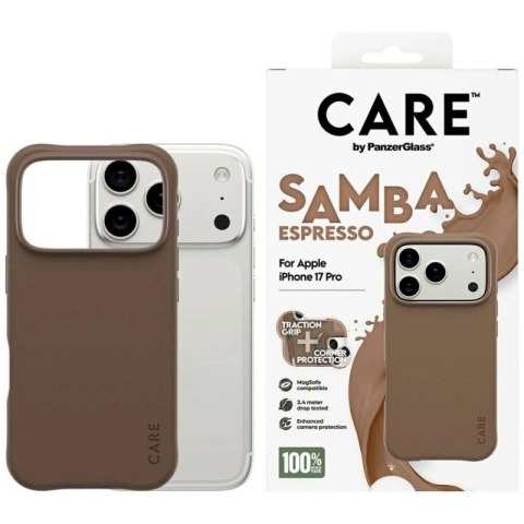 Etui CARE by PanzerGlass Fashionable Samba MagSafe na iPhone 17 Pro - brązowe PanzerGlass