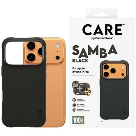 Etui CARE by PanzerGlass Fashionable Samba MagSafe na iPhone 17 Pro - czarne PanzerGlass