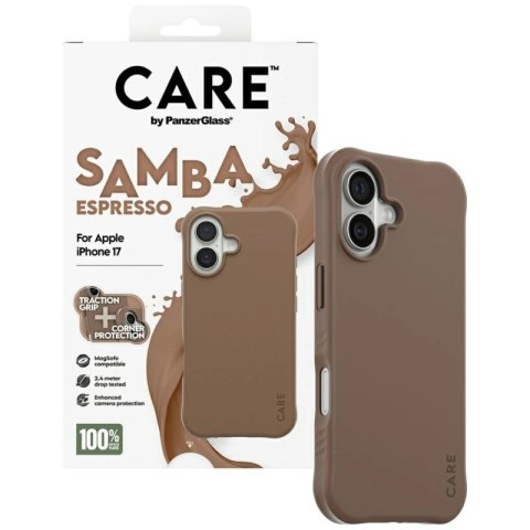 Etui CARE by PanzerGlass Fashionable Samba MagSafe na iPhone 17 - brązowe PanzerGlass