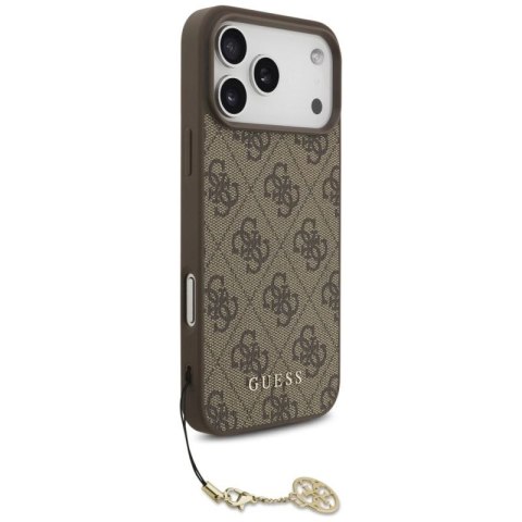 Etui Guess 4G Charms Collection MagSafe na iPhone 17 Pro Max - brązowe Guess