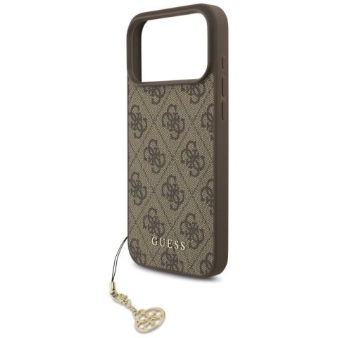 Etui Guess 4G Charms Collection MagSafe na iPhone 17 Pro Max - brązowe Guess