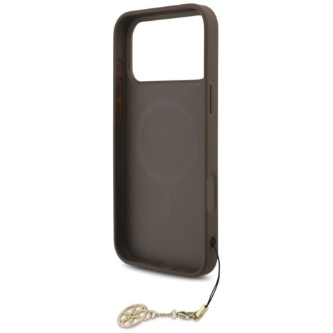 Etui Guess 4G Charms Collection MagSafe na iPhone 17 Pro Max - brązowe Guess