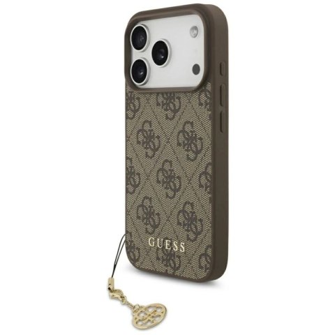 Etui Guess 4G Charms Collection MagSafe na iPhone 17 Pro - brązowe Guess