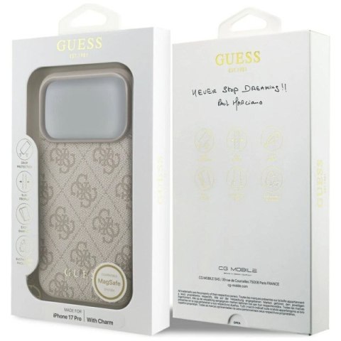 Etui Guess 4G Charms Collection MagSafe na iPhone 17 Pro - różowe Guess