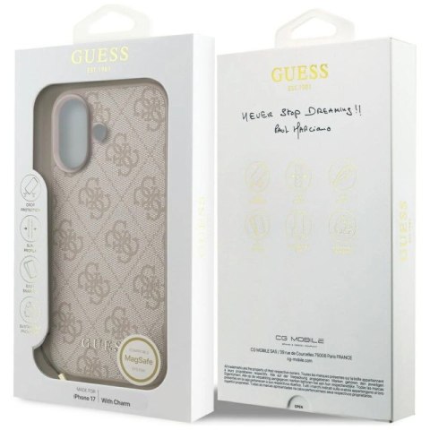 Etui Guess 4G Charms Collection MagSafe na iPhone 17 - różowe Guess
