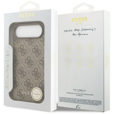 Etui Guess 4G Charms Collection MagSafe na iPhone Air - brązowe Guess