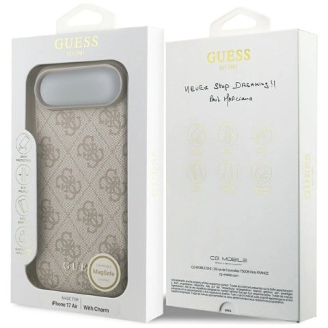 Etui Guess 4G Charms Collection MagSafe na iPhone Air - różowe Guess