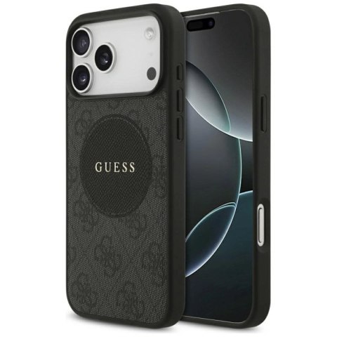 Etui Guess 4G Circle Classic Logo MagSafe na iPhone 17 Pro Max - czarne Guess