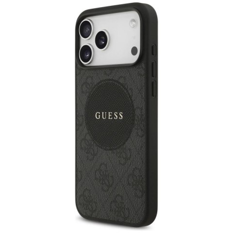 Etui Guess 4G Circle Classic Logo MagSafe na iPhone 17 Pro Max - czarne Guess