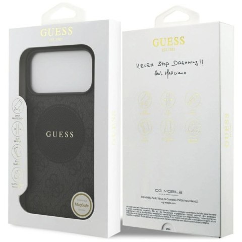 Etui Guess 4G Circle Classic Logo MagSafe na iPhone 17 Pro Max - czarne Guess