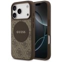 Etui Guess 4G Circle Classic Logo MagSafe na iPhone 17 Pro - brązowe Guess