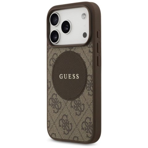 Etui Guess 4G Circle Classic Logo MagSafe na iPhone 17 Pro - brązowe Guess
