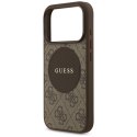 Etui Guess 4G Circle Classic Logo MagSafe na iPhone 17 Pro - brązowe Guess