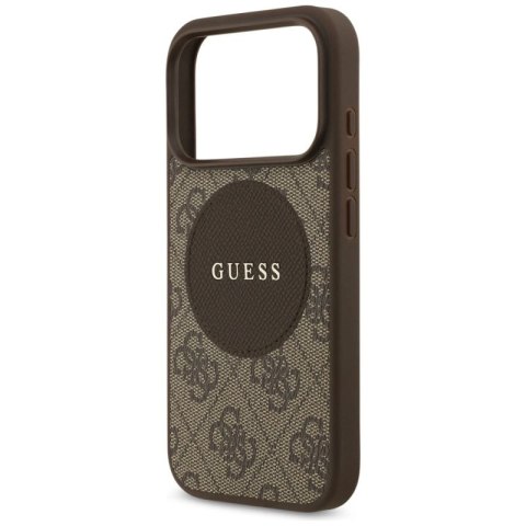 Etui Guess 4G Circle Classic Logo MagSafe na iPhone 17 Pro - brązowe Guess