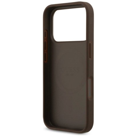 Etui Guess 4G Circle Classic Logo MagSafe na iPhone 17 Pro - brązowe Guess