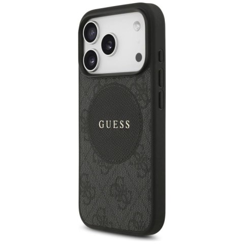Etui Guess 4G Circle Classic Logo MagSafe na iPhone 17 Pro - czarne Guess