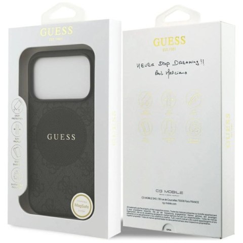 Etui Guess 4G Circle Classic Logo MagSafe na iPhone 17 Pro - czarne Guess