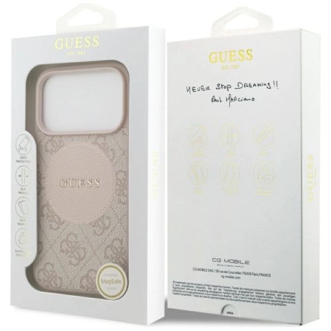 Etui Guess 4G Circle Classic Logo MagSafe na iPhone 17 Pro - różowe Guess