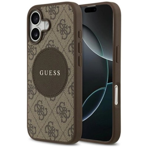 Etui Guess 4G Circle Classic Logo MagSafe na iPhone 17 - brązowe Guess