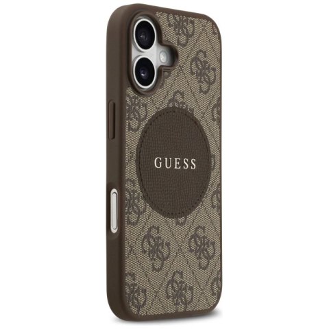 Etui Guess 4G Circle Classic Logo MagSafe na iPhone 17 - brązowe Guess
