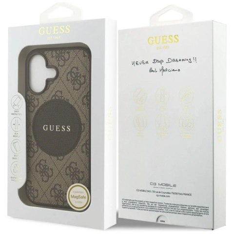 Etui Guess 4G Circle Classic Logo MagSafe na iPhone 17 - brązowe Guess