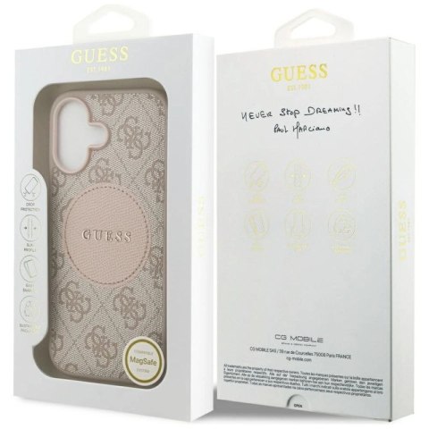 Etui Guess 4G Circle Classic Logo MagSafe na iPhone 17 - różowe Guess