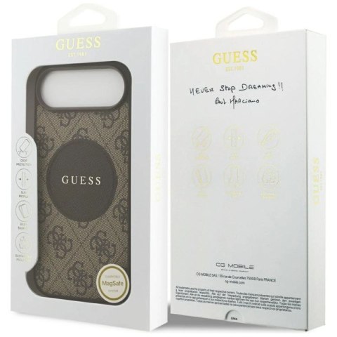 Etui Guess 4G Circle Classic Logo MagSafe na iPhone Air - brązowe Guess